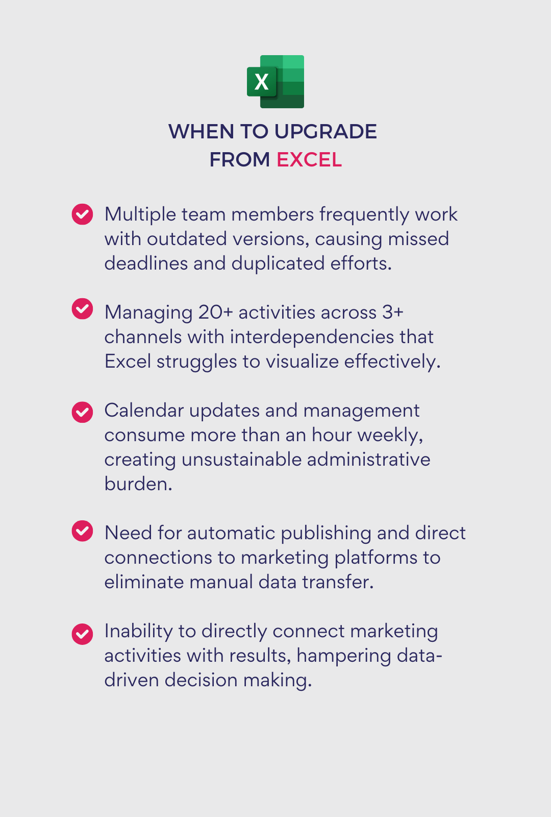 When to upgrade from Excel