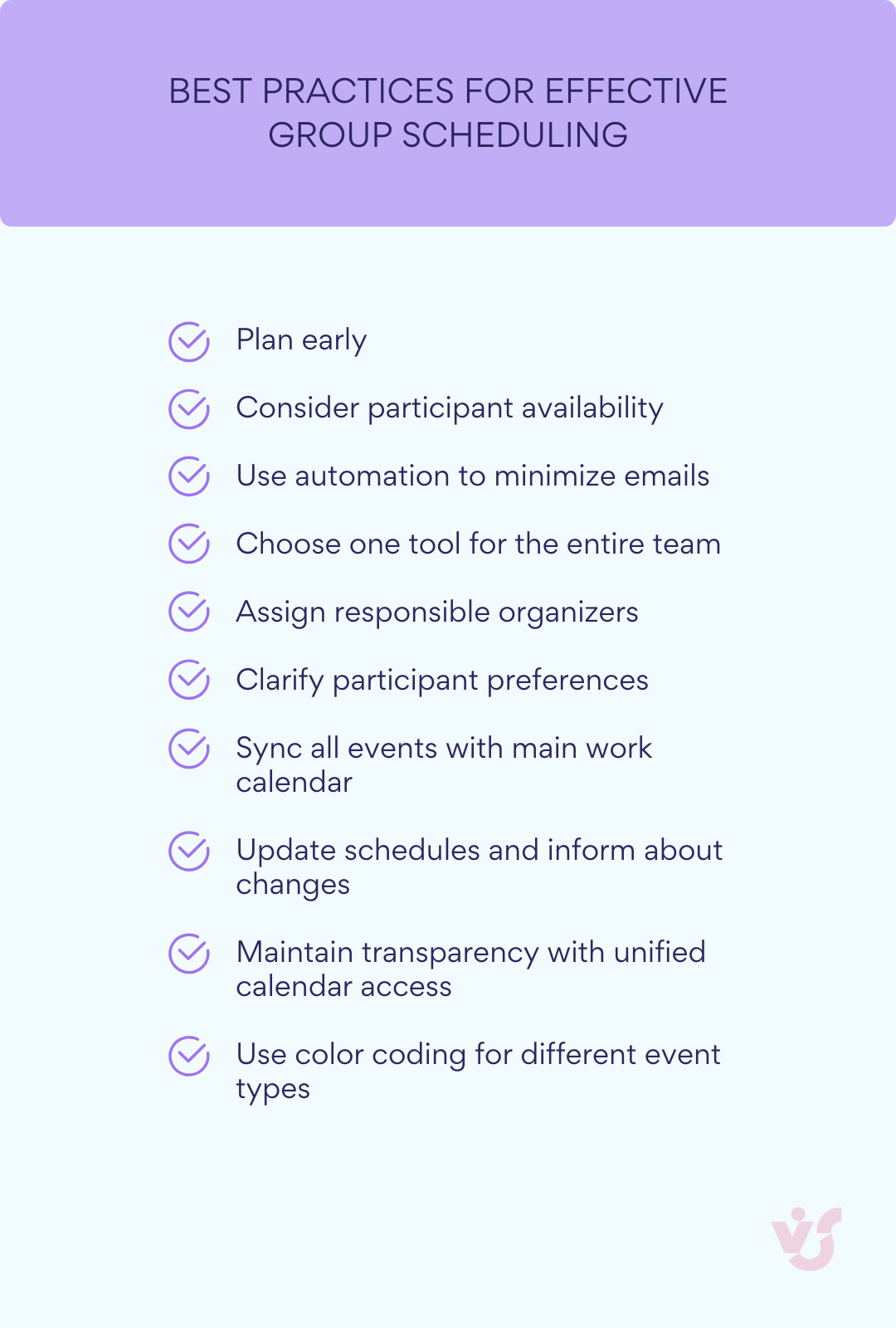 Best practices for effective group scheduling.