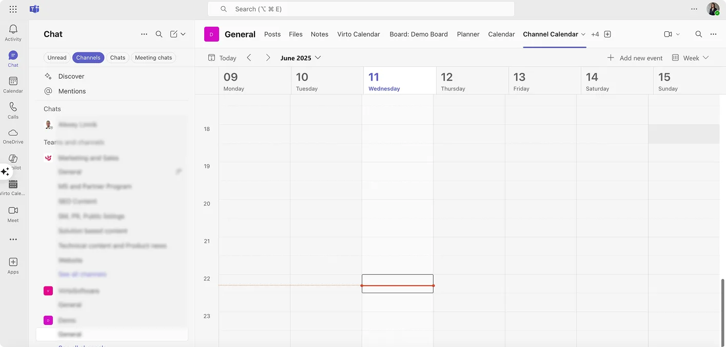 Channel Calendar