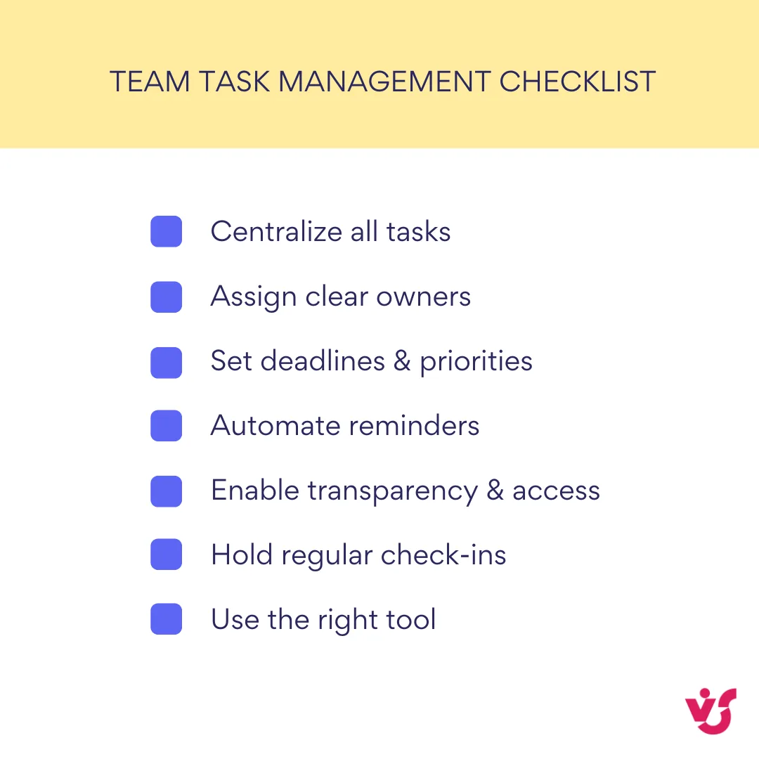 Team Task Management Checklist