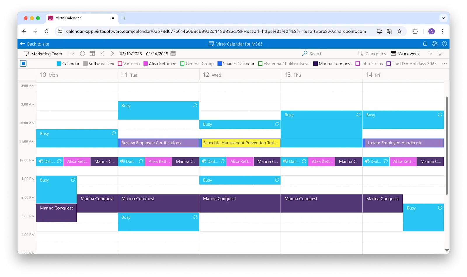 Virto Calendar App example