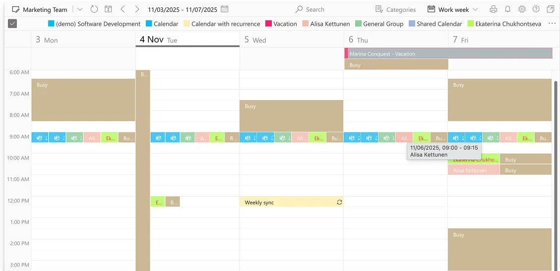 Example Virto Calendar