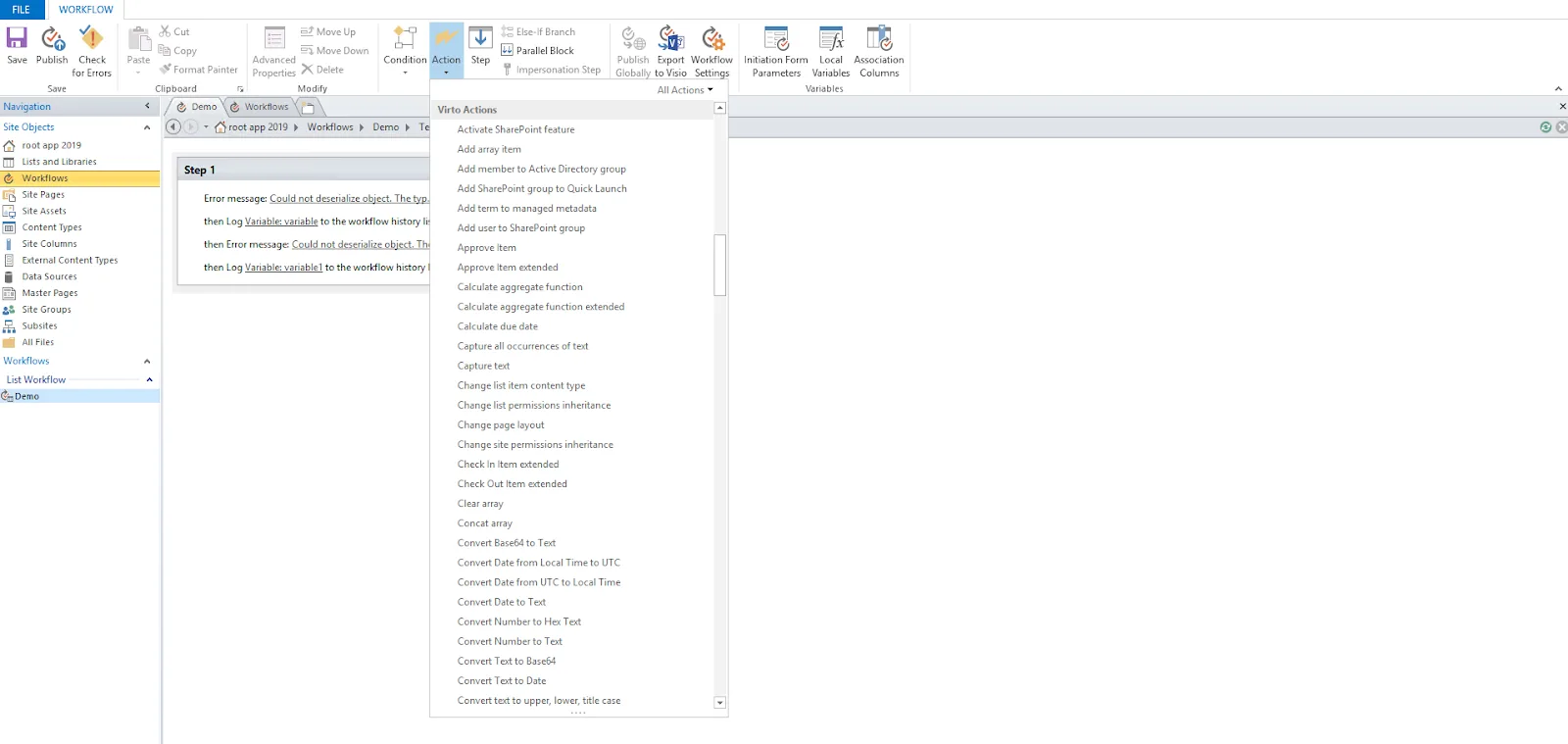 Virto Workflow Activities.
