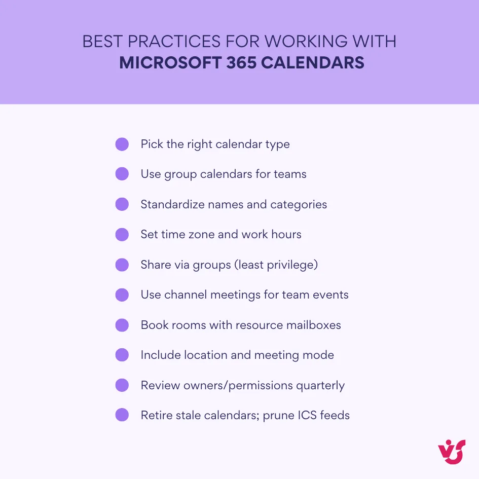 Best practices for working with Microsoft 365 Calendars