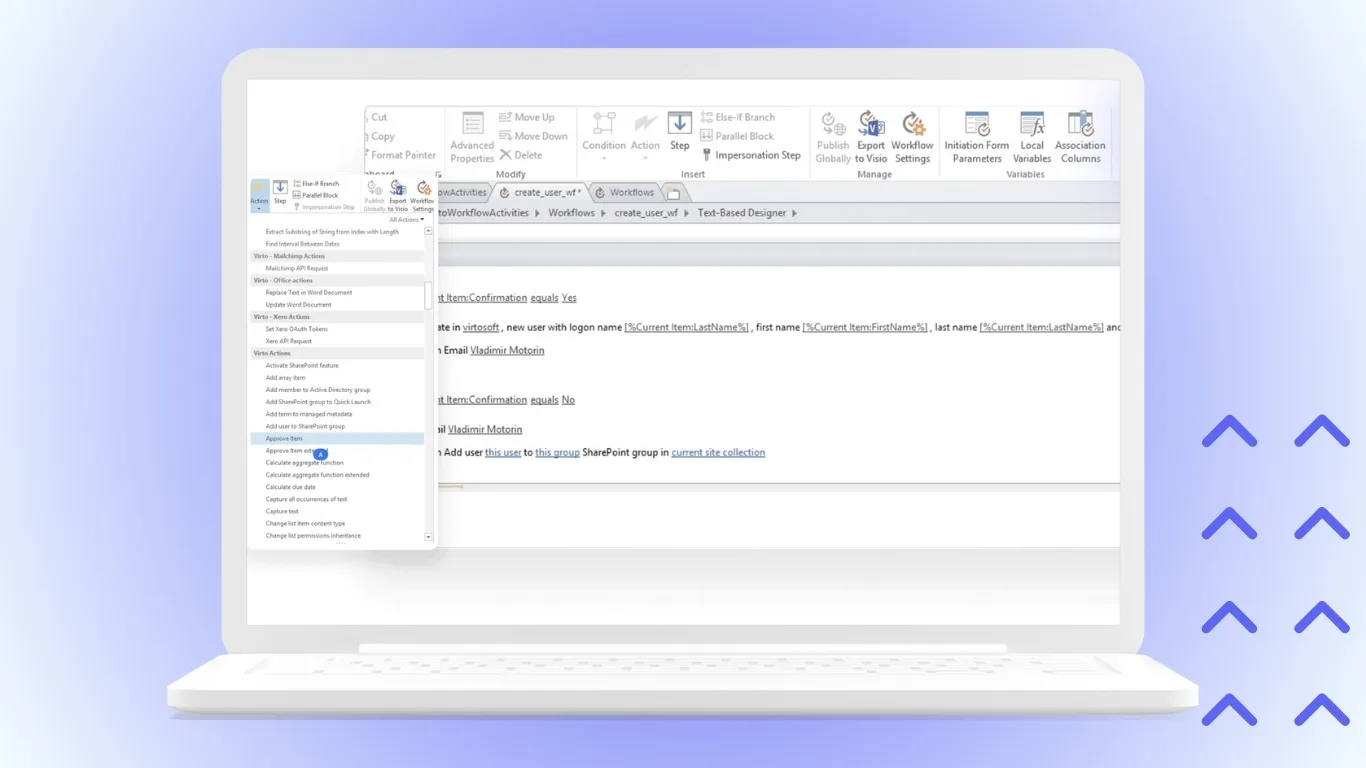 Virto Workflow Activities Extensions for SharePoint Designer