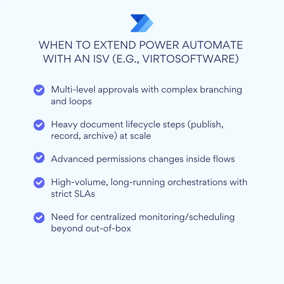 When to extend power automate with an ISV